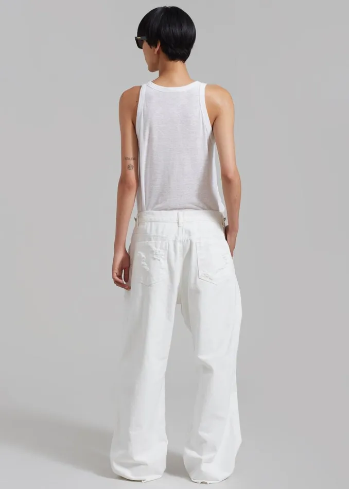 Women The Frankie Shop Bottoms Mercer Ripped Jeans White