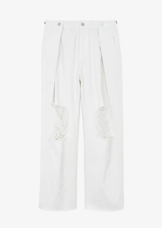 Women The Frankie Shop Bottoms Mercer Ripped Jeans White