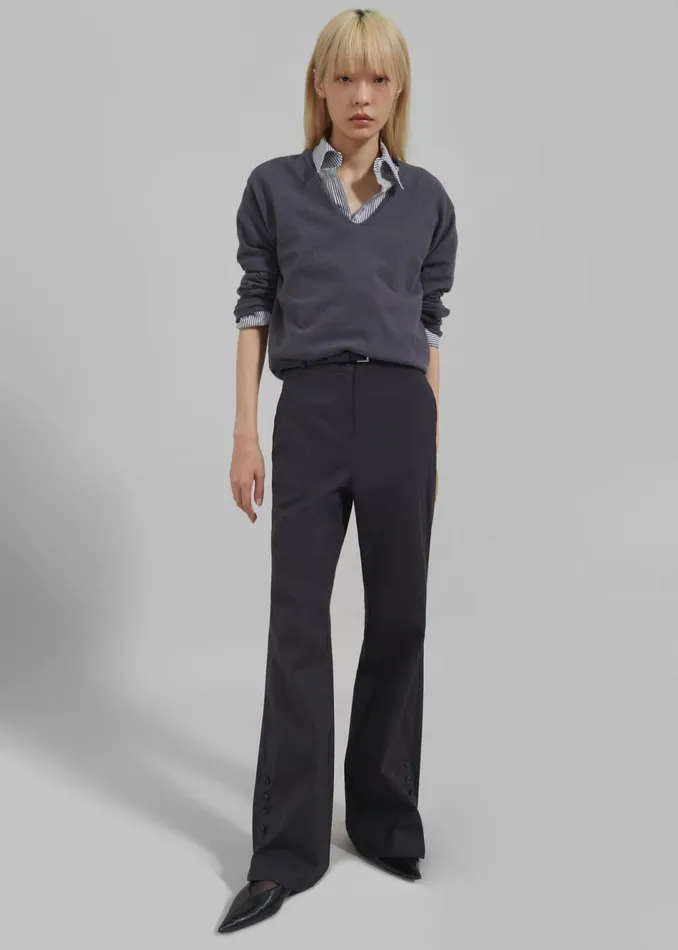 Women The Frankie Shop Bottoms Michelle Flare Pants Black