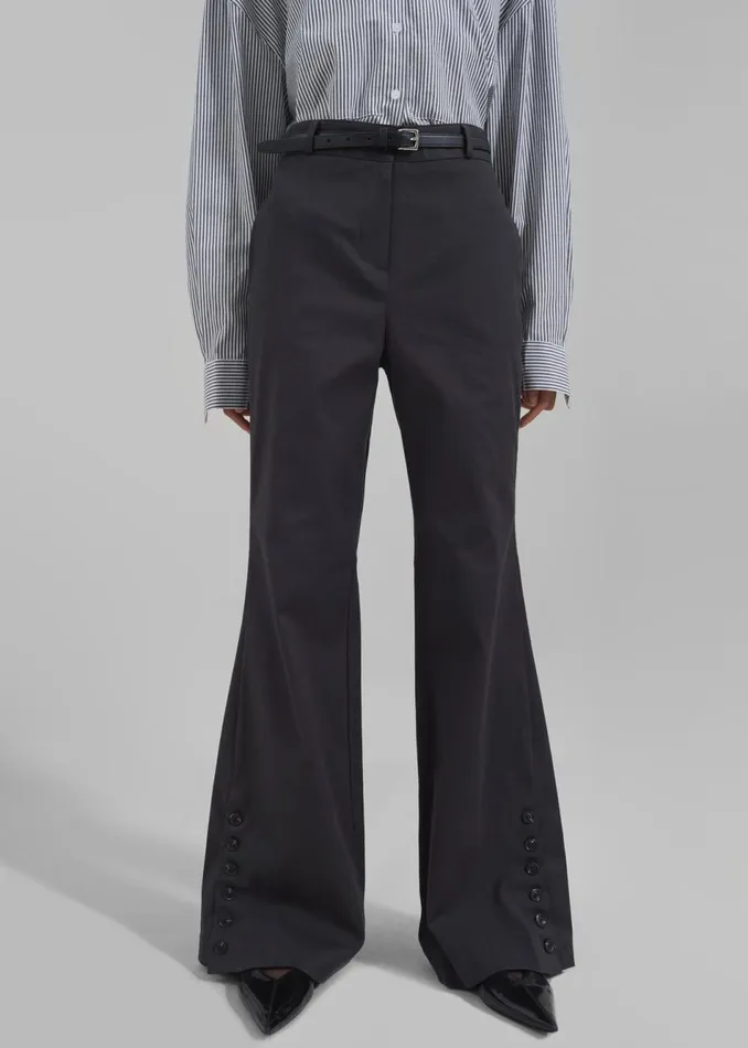 Women The Frankie Shop Bottoms Michelle Flare Pants Black