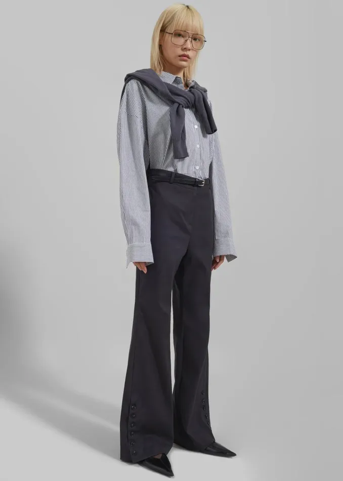 Women The Frankie Shop Bottoms Michelle Flare Pants Black