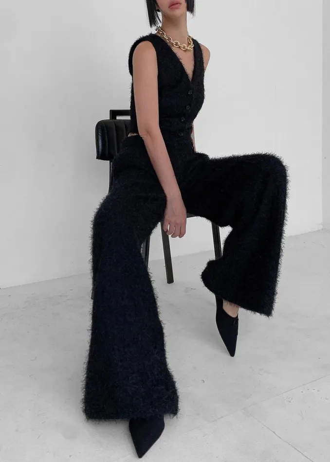Women The Frankie Shop Bottoms Millie Fluffy Pants Black