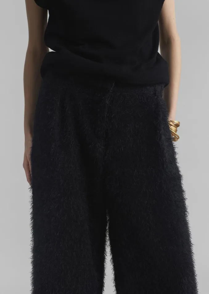 Women The Frankie Shop Bottoms Millie Fluffy Pants Black