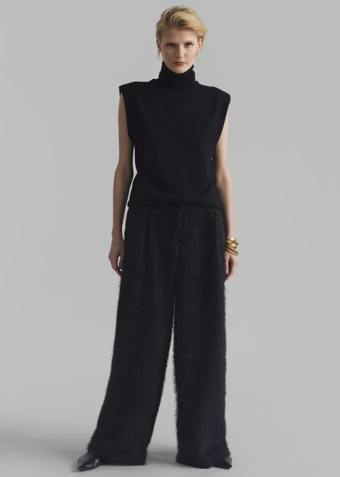 Women The Frankie Shop Bottoms Millie Fluffy Pants Black