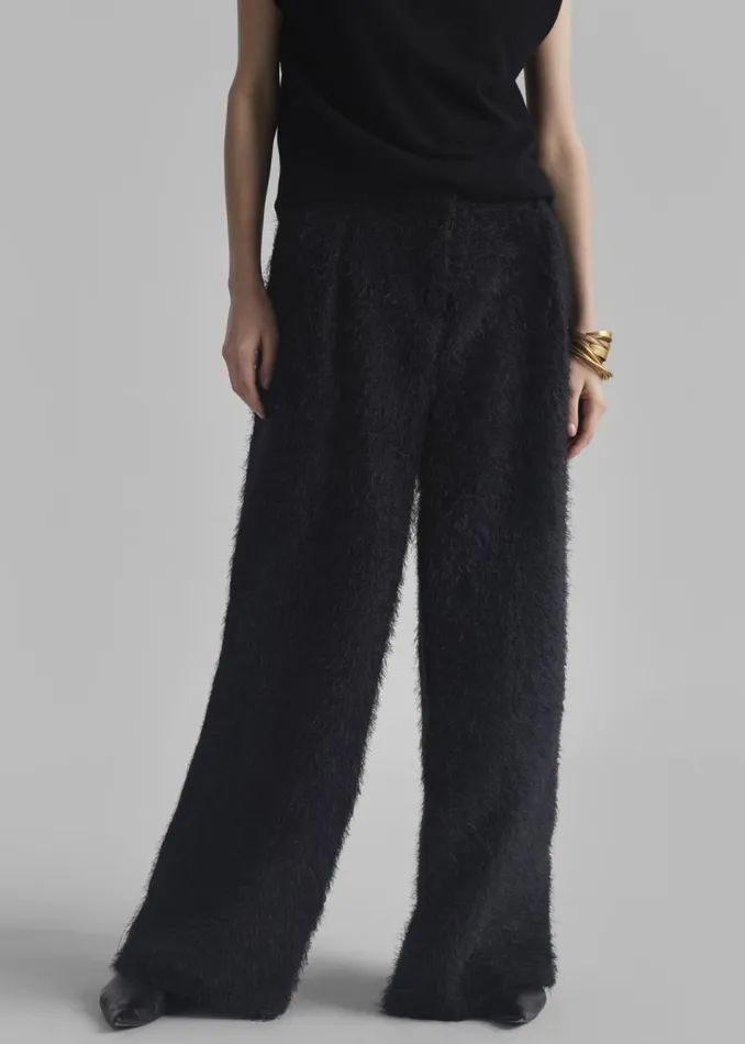 Women The Frankie Shop Bottoms Millie Fluffy Pants Black
