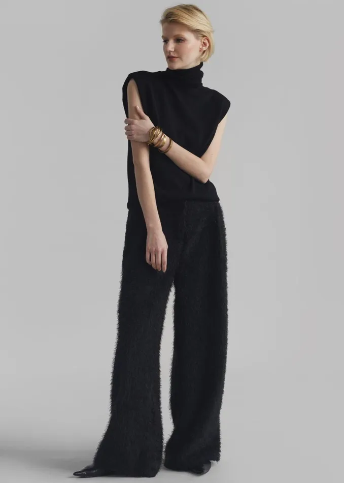 Women The Frankie Shop Bottoms Millie Fluffy Pants Black
