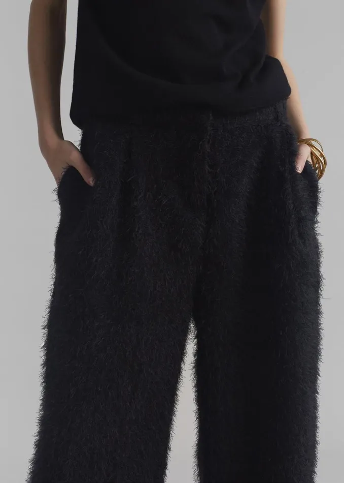 Women The Frankie Shop Bottoms Millie Fluffy Pants Black