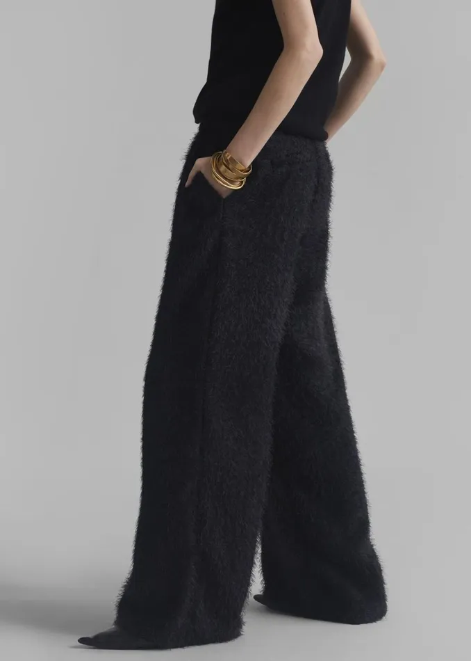 Women The Frankie Shop Bottoms Millie Fluffy Pants Black