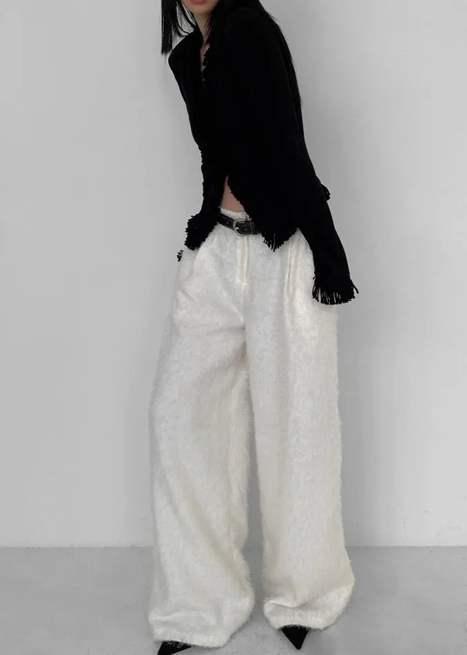 Women The Frankie Shop Bottoms Millie Fluffy Pants White