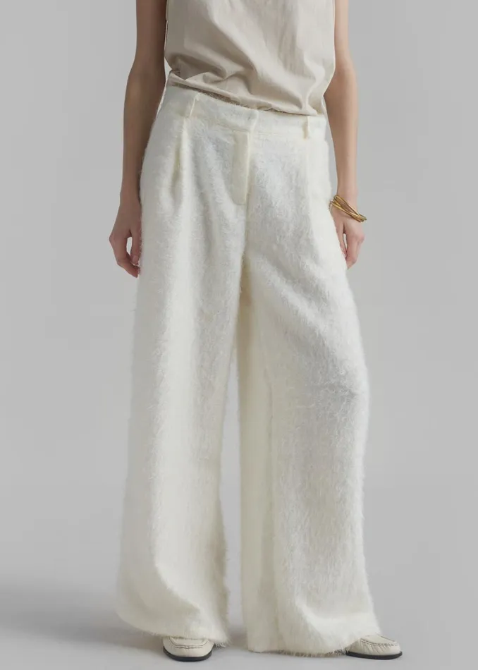 Women The Frankie Shop Bottoms Millie Fluffy Pants White