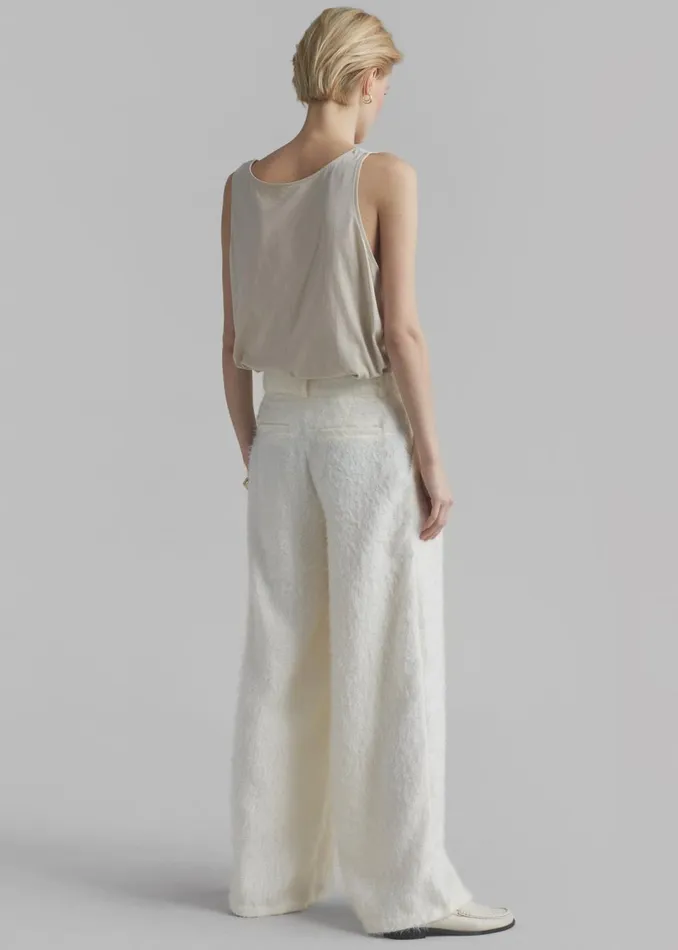 Women The Frankie Shop Bottoms Millie Fluffy Pants White