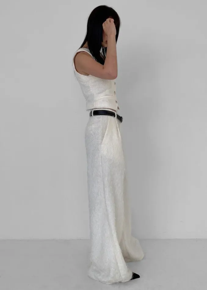 Women The Frankie Shop Bottoms Millie Fluffy Pants White