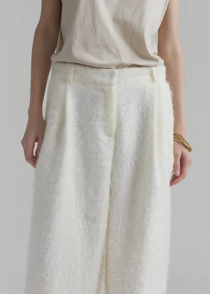 Women The Frankie Shop Bottoms Millie Fluffy Pants White