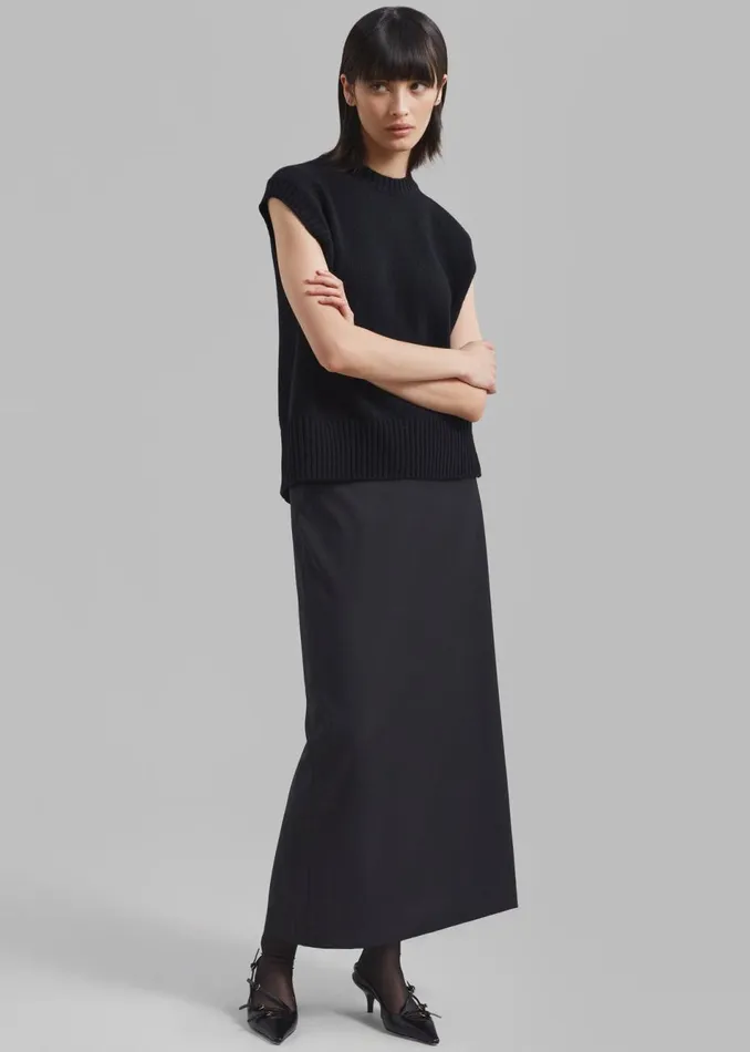 Women The Frankie Shop Bottoms Miranda Long Pencil Skirt Charcoal