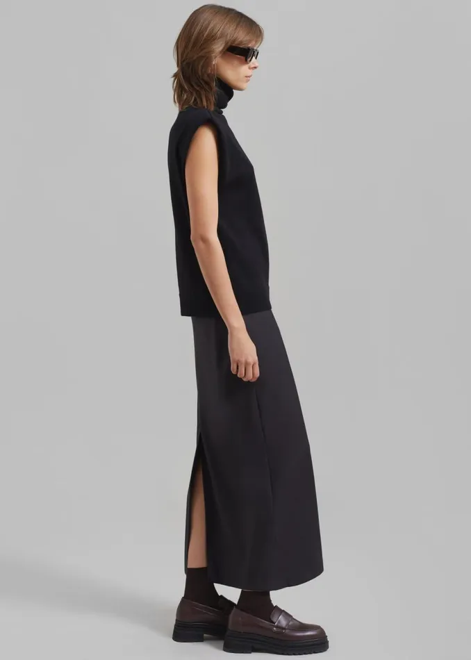 Women The Frankie Shop Bottoms Miranda Long Pencil Skirt Charcoal