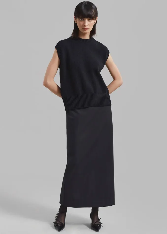 Women The Frankie Shop Bottoms Miranda Long Pencil Skirt Charcoal