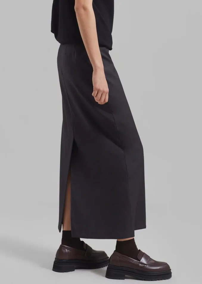Women The Frankie Shop Bottoms Miranda Long Pencil Skirt Charcoal
