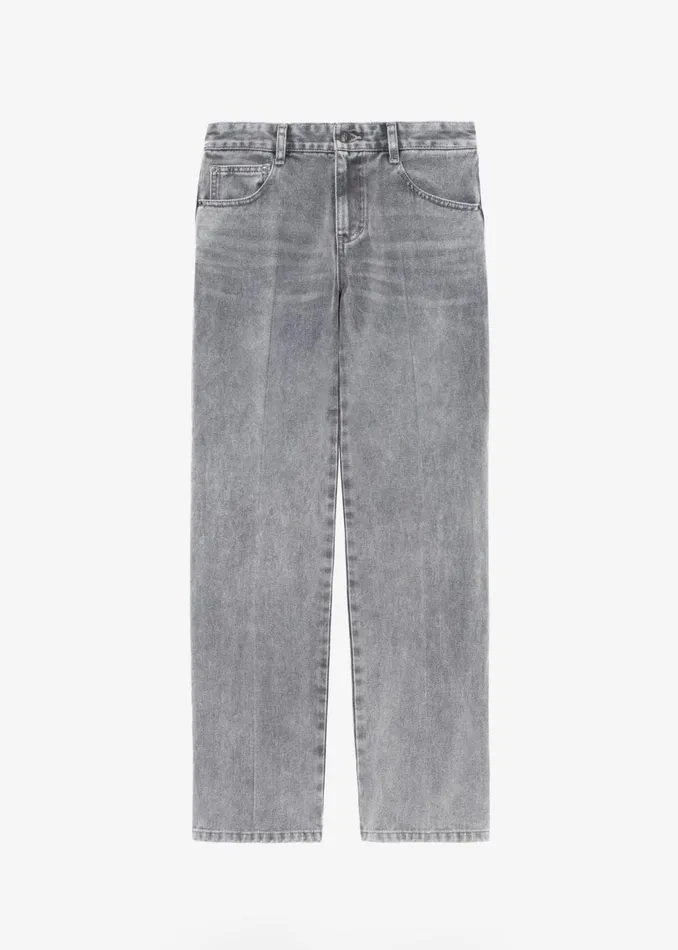 Women The Frankie Shop Bottoms Montrose Straight Leg Jeans Grey Wash