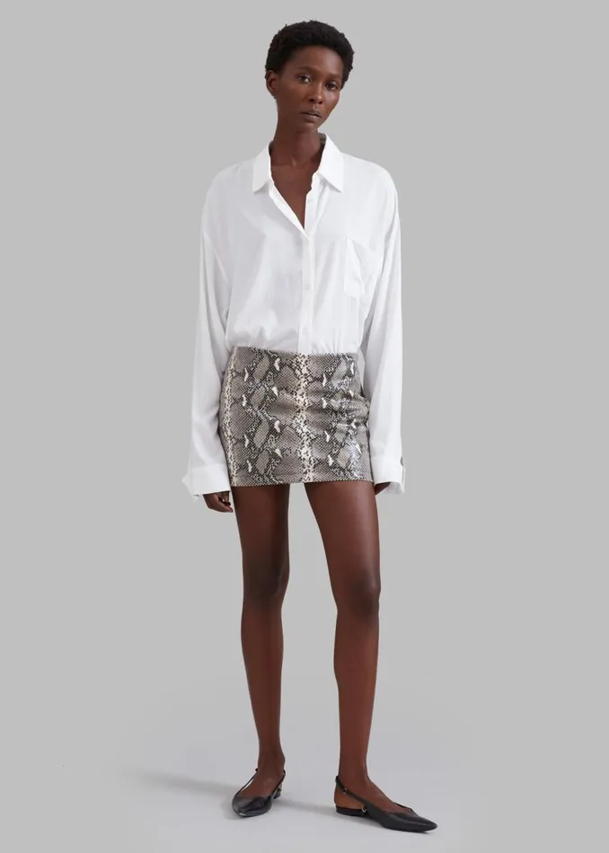 Women The Frankie Shop Bottoms Nairobi Mini Skirt Grey Python