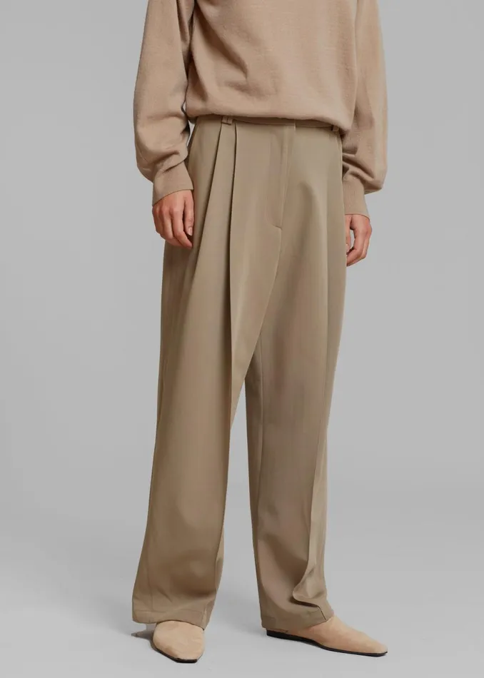 Women The Frankie Shop Bottoms Naomie String Pants Latte