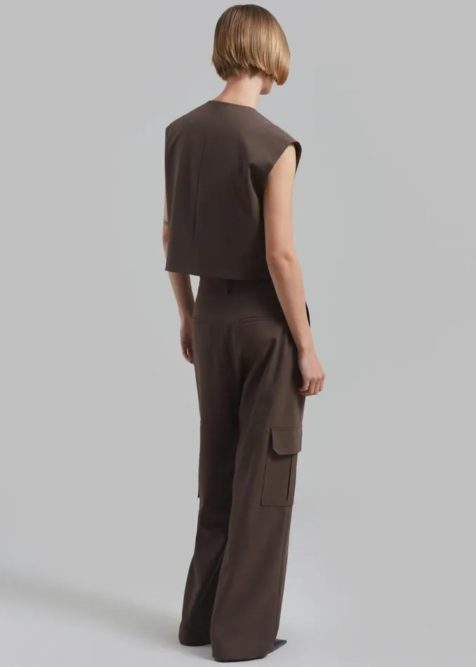 Women The Frankie Shop Bottoms Narci Cargo Pants Brown