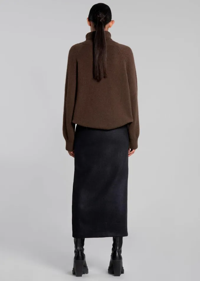 Women The Frankie Shop Bottoms Neasi WoolBlend Pencil Skirt Black