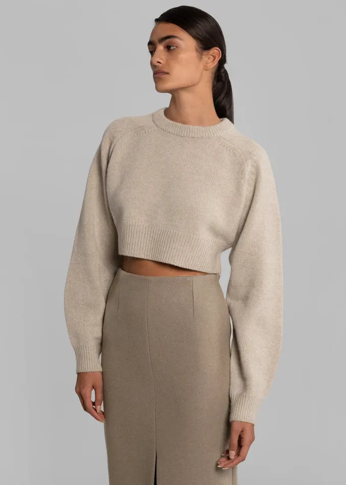 Women The Frankie Shop Bottoms Neasi WoolBlend Pencil Skirt Taupe