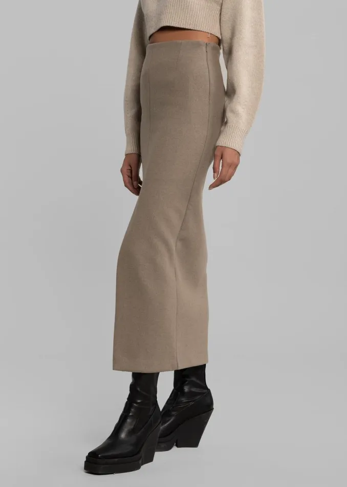 Women The Frankie Shop Bottoms Neasi WoolBlend Pencil Skirt Taupe