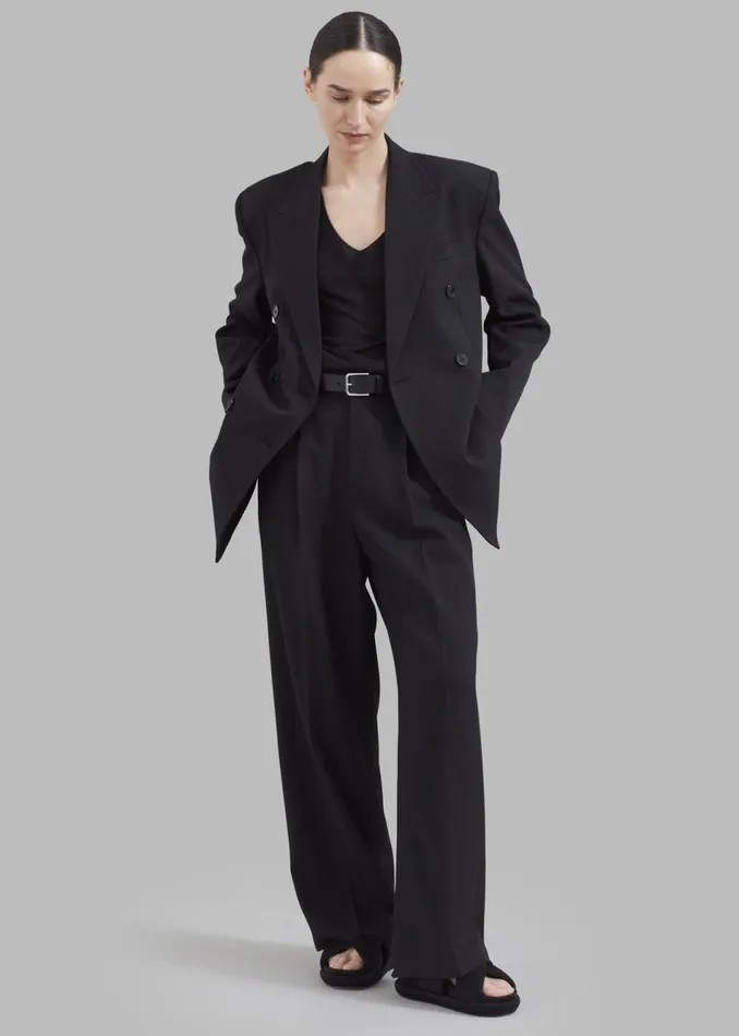 Women The Frankie Shop Bottoms Nessi Pintuck Trousers Black