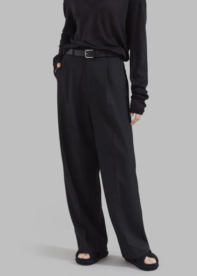 Women The Frankie Shop Bottoms Nessi Pintuck Trousers Black