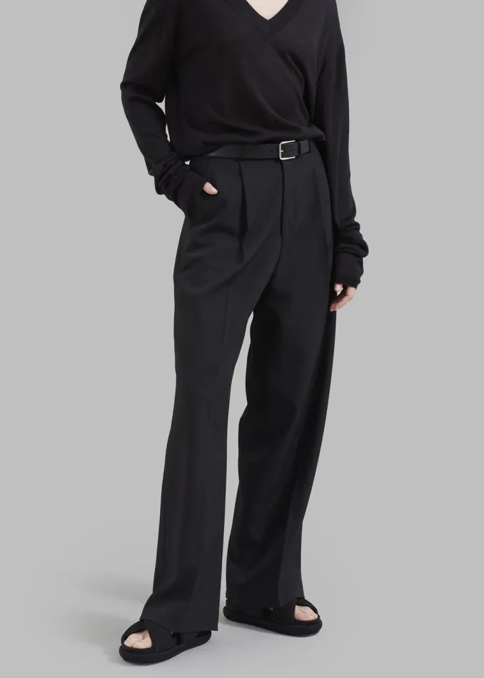 Women The Frankie Shop Bottoms Nessi Pintuck Trousers Black