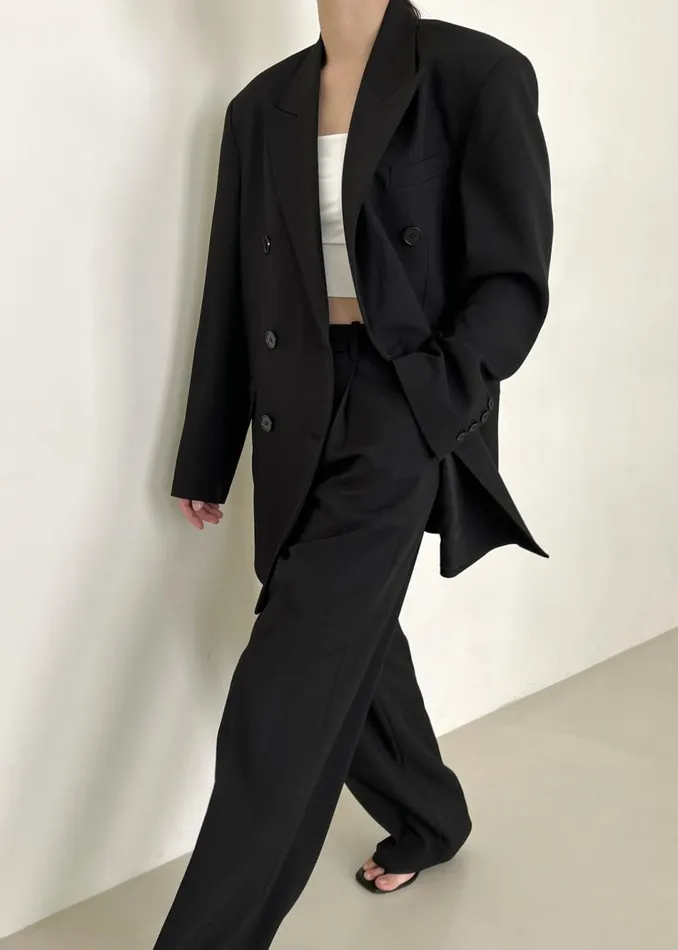 Women The Frankie Shop Bottoms Nessi Pintuck Trousers Black
