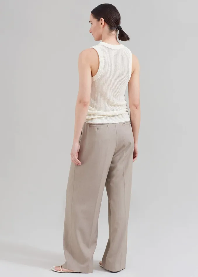 Women The Frankie Shop Bottoms Nessi Pintuck Trousers Taupe