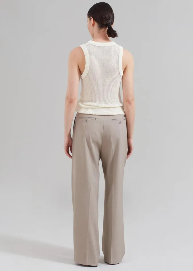Women The Frankie Shop Bottoms Nessi Pintuck Trousers Taupe