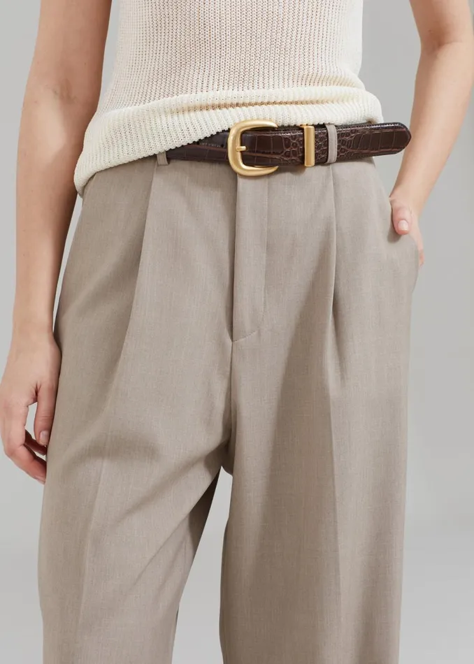 Women The Frankie Shop Bottoms Nessi Pintuck Trousers Taupe