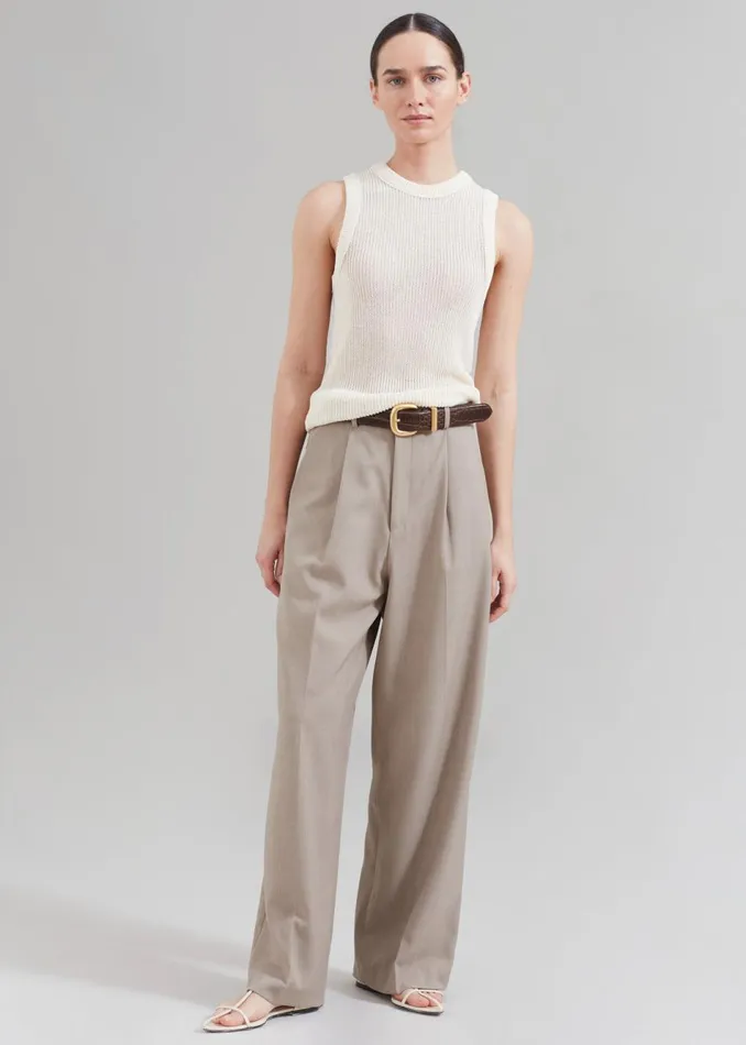 Women The Frankie Shop Bottoms Nessi Pintuck Trousers Taupe
