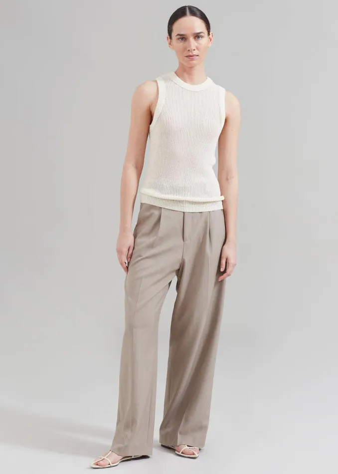 Women The Frankie Shop Bottoms Nessi Pintuck Trousers Taupe