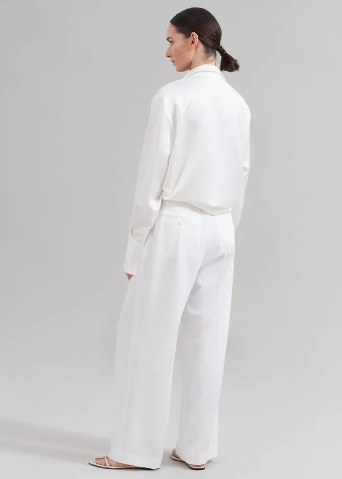 Women The Frankie Shop Bottoms Nessi Pintuck Trousers White