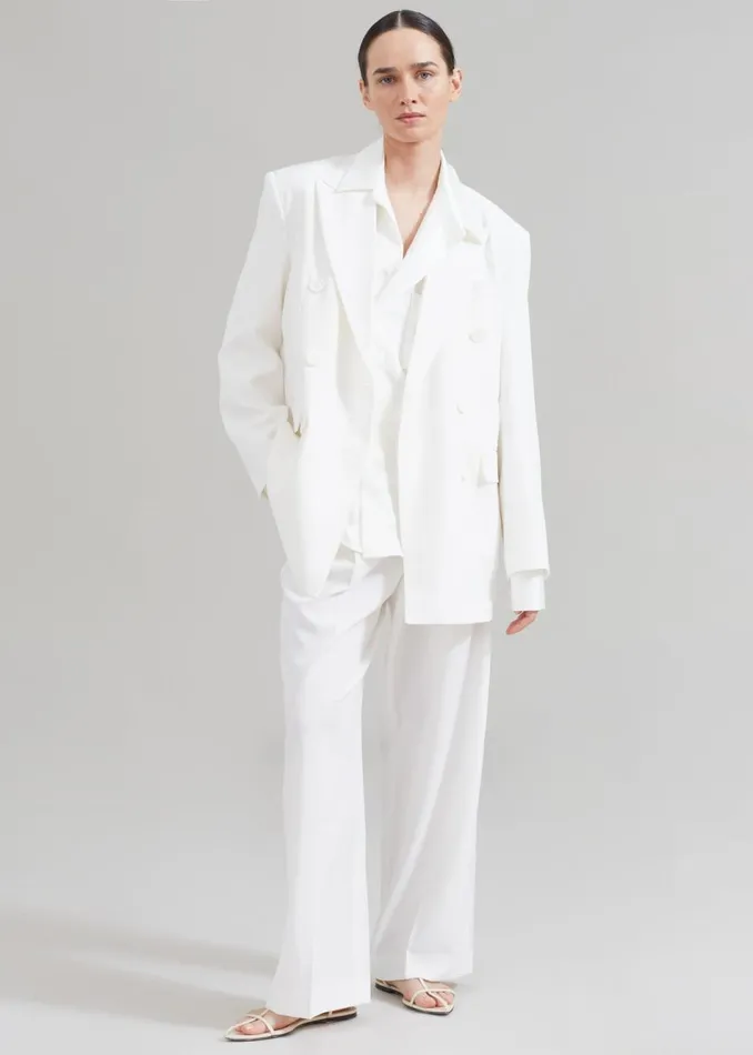Women The Frankie Shop Bottoms Nessi Pintuck Trousers White