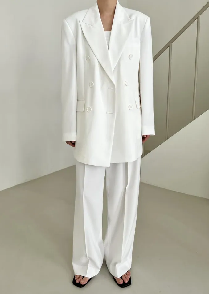 Women The Frankie Shop Bottoms Nessi Pintuck Trousers White