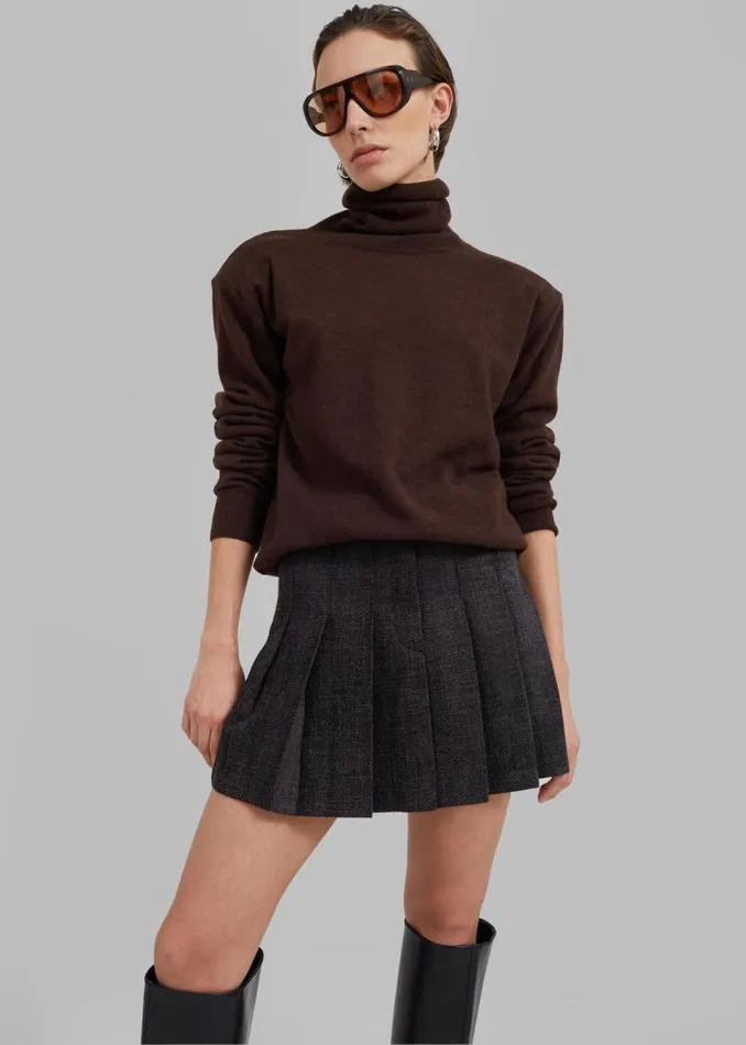Women The Frankie Shop Bottoms Niamh Mini Pleated Skirt Charcoal