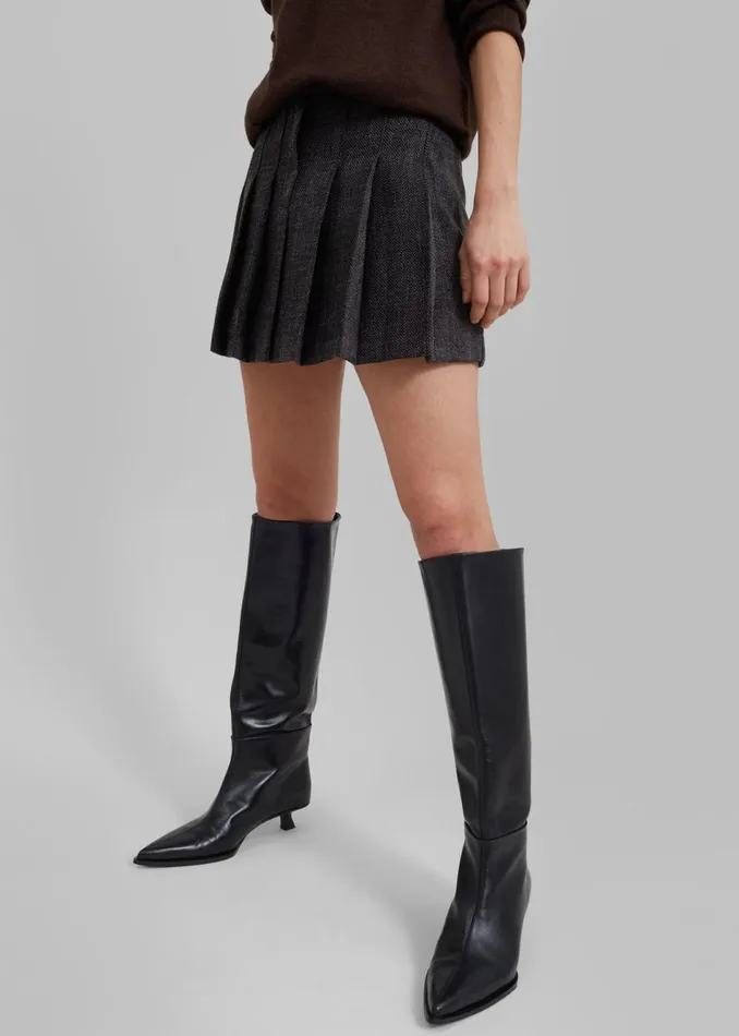 Women The Frankie Shop Bottoms Niamh Mini Pleated Skirt Charcoal