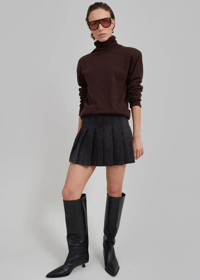 Women The Frankie Shop Bottoms Niamh Mini Pleated Skirt Charcoal