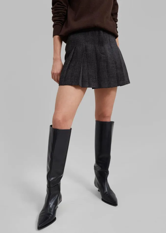 Women The Frankie Shop Bottoms Niamh Mini Pleated Skirt Charcoal