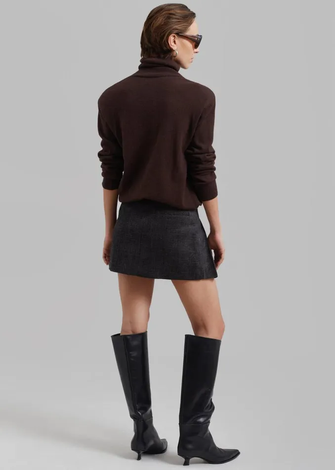 Women The Frankie Shop Bottoms Niamh Mini Pleated Skirt Charcoal