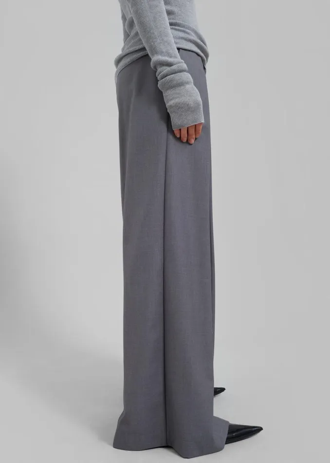 Women The Frankie Shop Bottoms Noor Wide Pants Grey