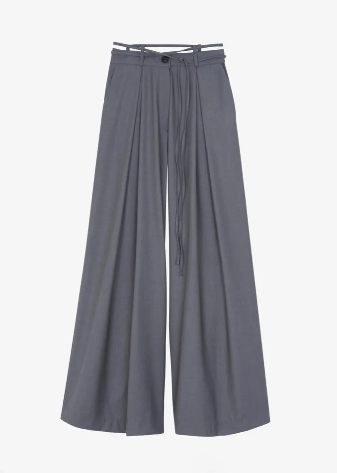 Women The Frankie Shop Bottoms Noor Wide Pants Grey