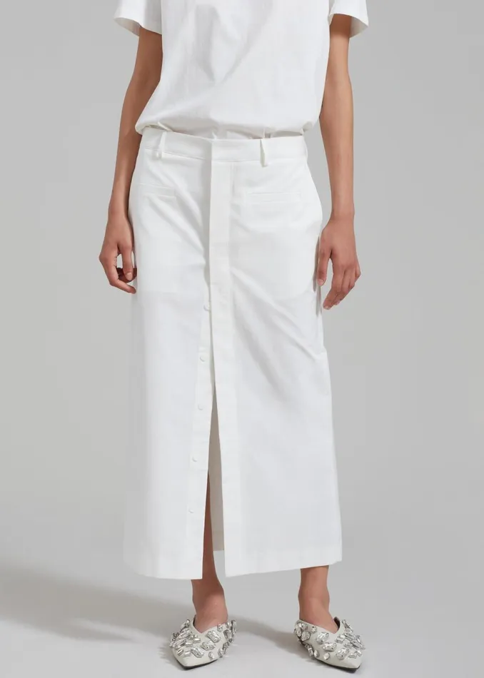 Women The Frankie Shop Bottoms Norah Slit Midi Skirt White
