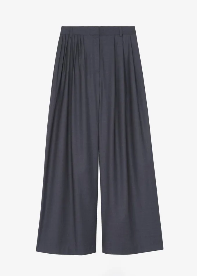 Women The Frankie Shop Bottoms Nyla Pleated Pants Charcoal