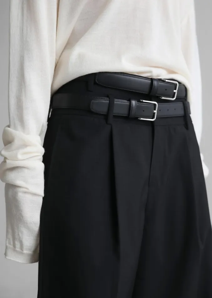 Women The Frankie Shop Bottoms Olwen Pintuck Trousers Black